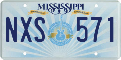 MS license plate NXS571