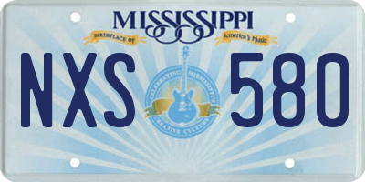 MS license plate NXS580