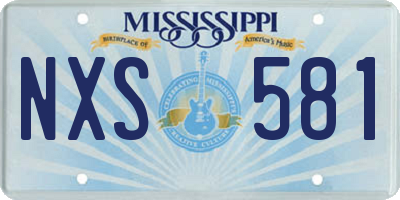 MS license plate NXS581