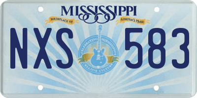 MS license plate NXS583