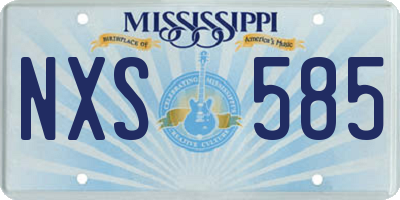 MS license plate NXS585
