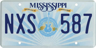 MS license plate NXS587