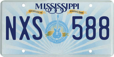 MS license plate NXS588