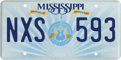 MS license plate NXS593