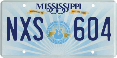 MS license plate NXS604