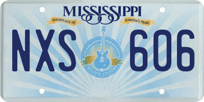 MS license plate NXS606