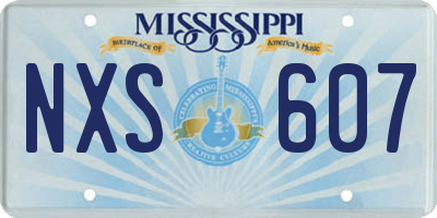 MS license plate NXS607