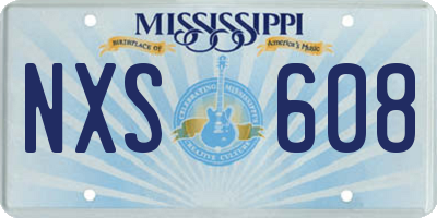 MS license plate NXS608
