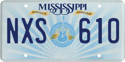 MS license plate NXS610