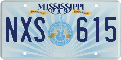 MS license plate NXS615