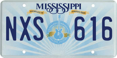 MS license plate NXS616