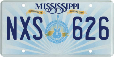 MS license plate NXS626