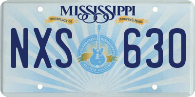 MS license plate NXS630