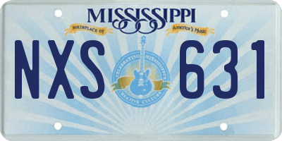 MS license plate NXS631