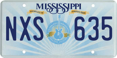 MS license plate NXS635
