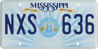 MS license plate NXS636