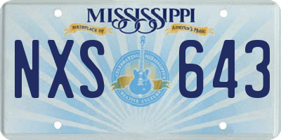MS license plate NXS643