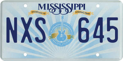 MS license plate NXS645