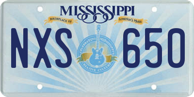 MS license plate NXS650