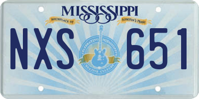 MS license plate NXS651