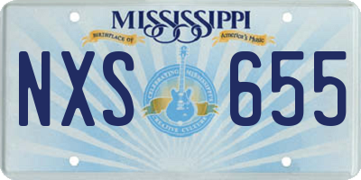 MS license plate NXS655