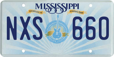 MS license plate NXS660