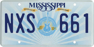 MS license plate NXS661