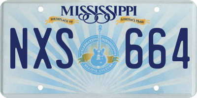 MS license plate NXS664