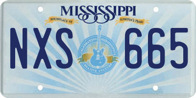 MS license plate NXS665