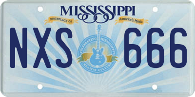MS license plate NXS666