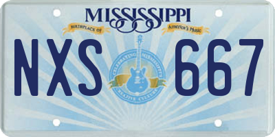 MS license plate NXS667