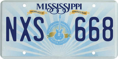 MS license plate NXS668
