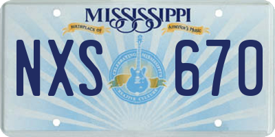 MS license plate NXS670