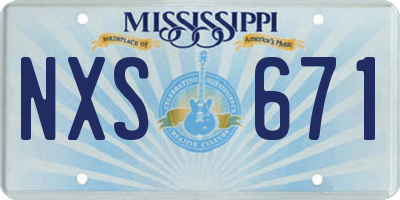 MS license plate NXS671