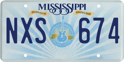 MS license plate NXS674