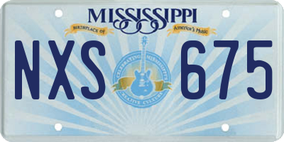 MS license plate NXS675
