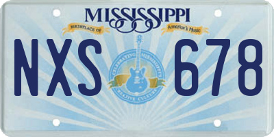 MS license plate NXS678