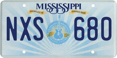 MS license plate NXS680