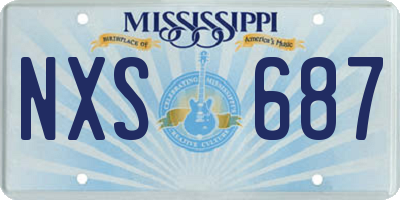 MS license plate NXS687