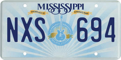 MS license plate NXS694