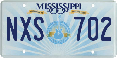 MS license plate NXS702