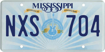 MS license plate NXS704