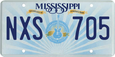 MS license plate NXS705