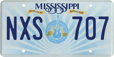 MS license plate NXS707