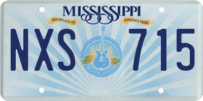 MS license plate NXS715