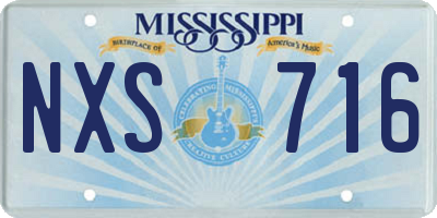 MS license plate NXS716