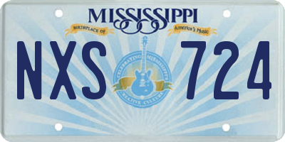 MS license plate NXS724