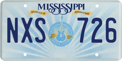 MS license plate NXS726