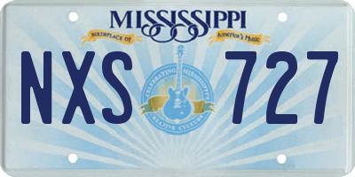 MS license plate NXS727