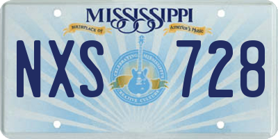 MS license plate NXS728